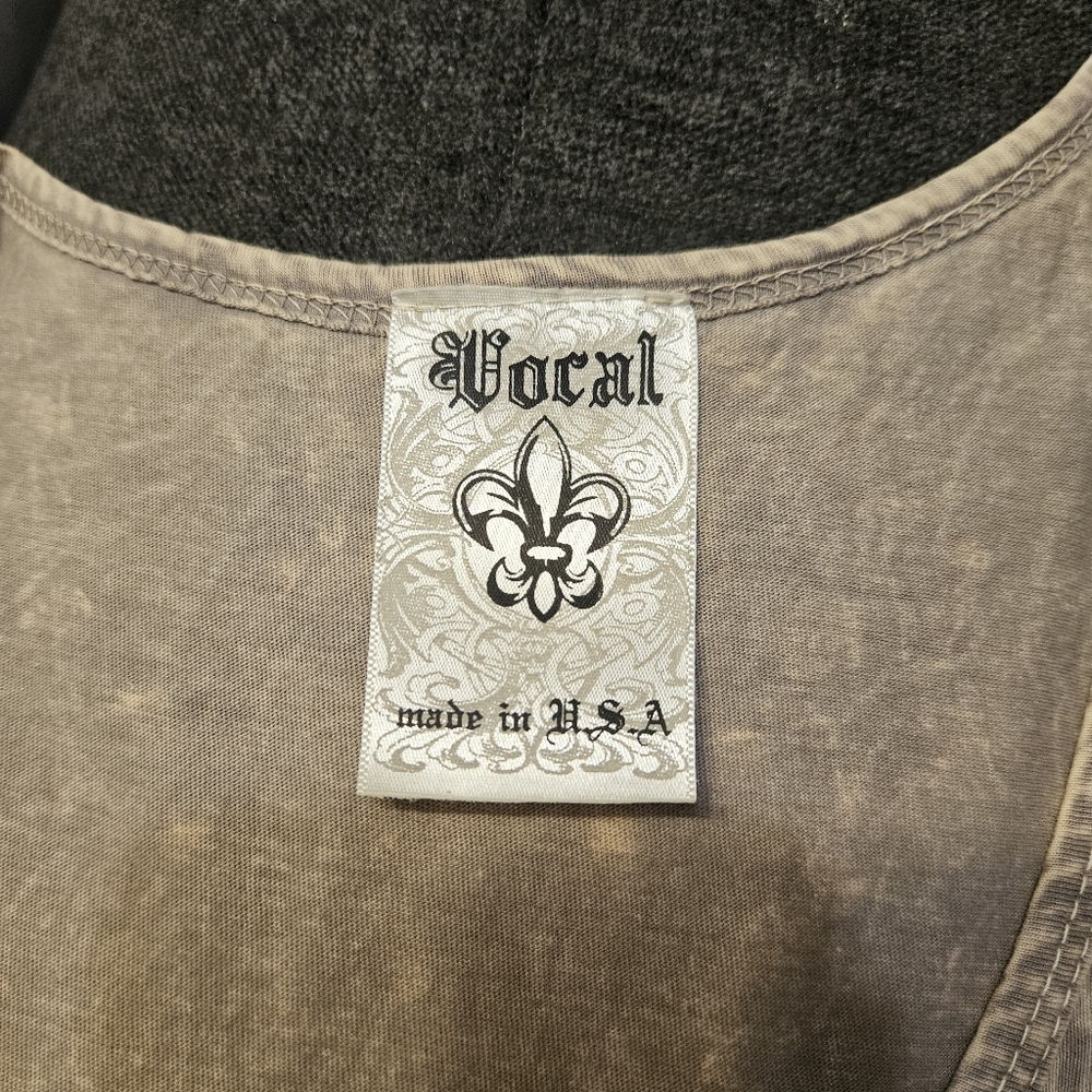 Vocal Silver and Tan Tunic Top with Chic Design - Picture 14 of 15